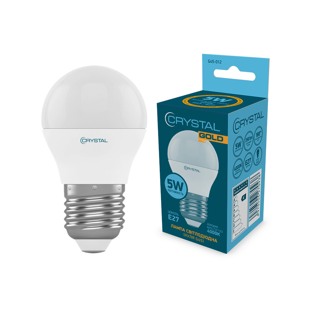 Лампа світлодіодна куля CRYSTAL GOLD G45 5W PA Е27 4000K